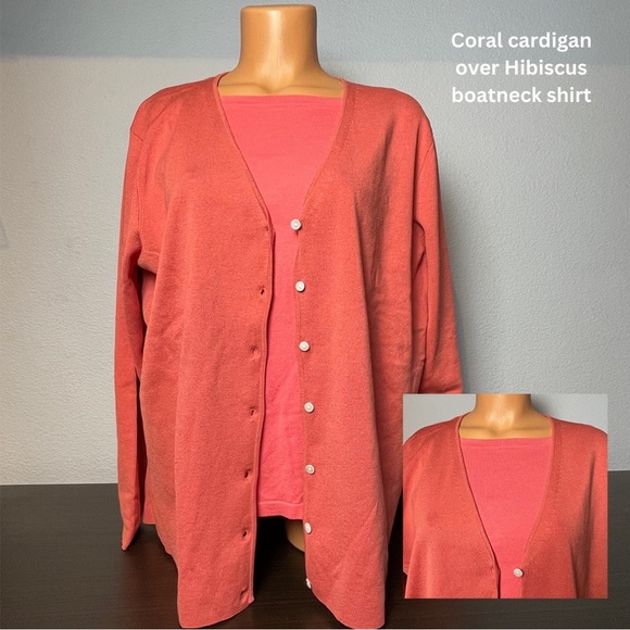 Silk Knit Hibiscus Charter Club Boatneck Top - Picture 7 of 7